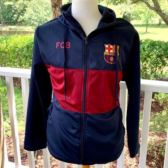 FCB Barcelona Official Soccer Hoodie Jacket. Large - Picture 2 of 9